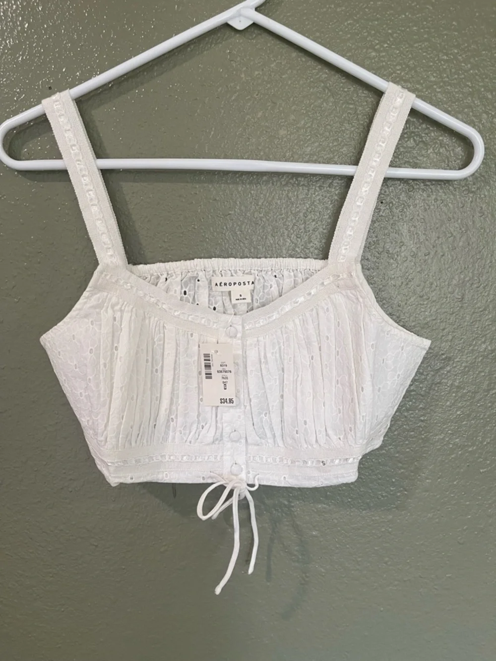 Aeropostale White Eyelet Cropped Top - Picture 2 of 3